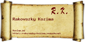 Rakovszky Kozima névjegykártya